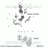 BRAKES, CALIPER AND MASTER CYLINDER ASM.