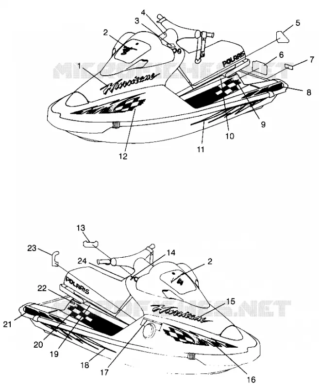 DECALS HURRICANE B964466 AND INTL. HURRICANE I964466 (4935733573A008)