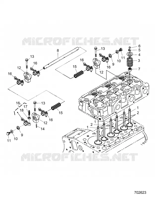MOTOR, VALVE AND ROCKER ARM