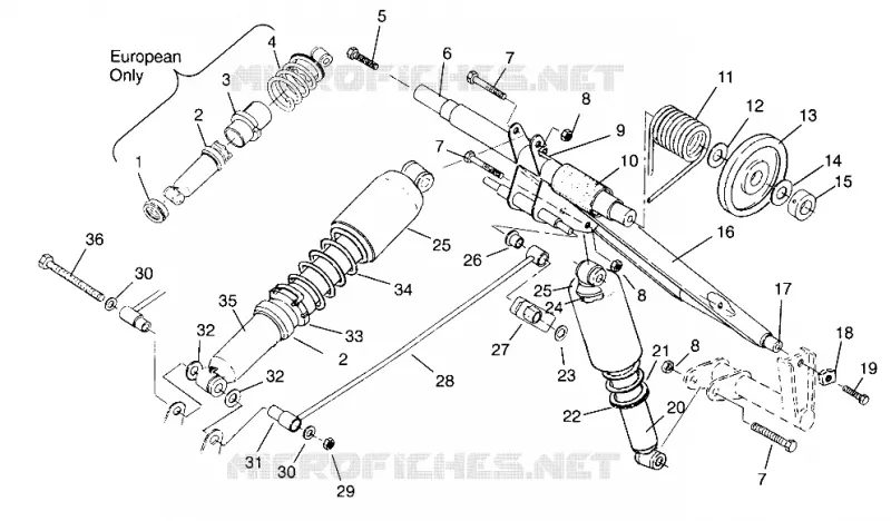 HINTER Drehmomentarm CLASSIC TOURING 0963365 and EUROPEAN CLASSIC TOURING E96336 (4933623362B014)