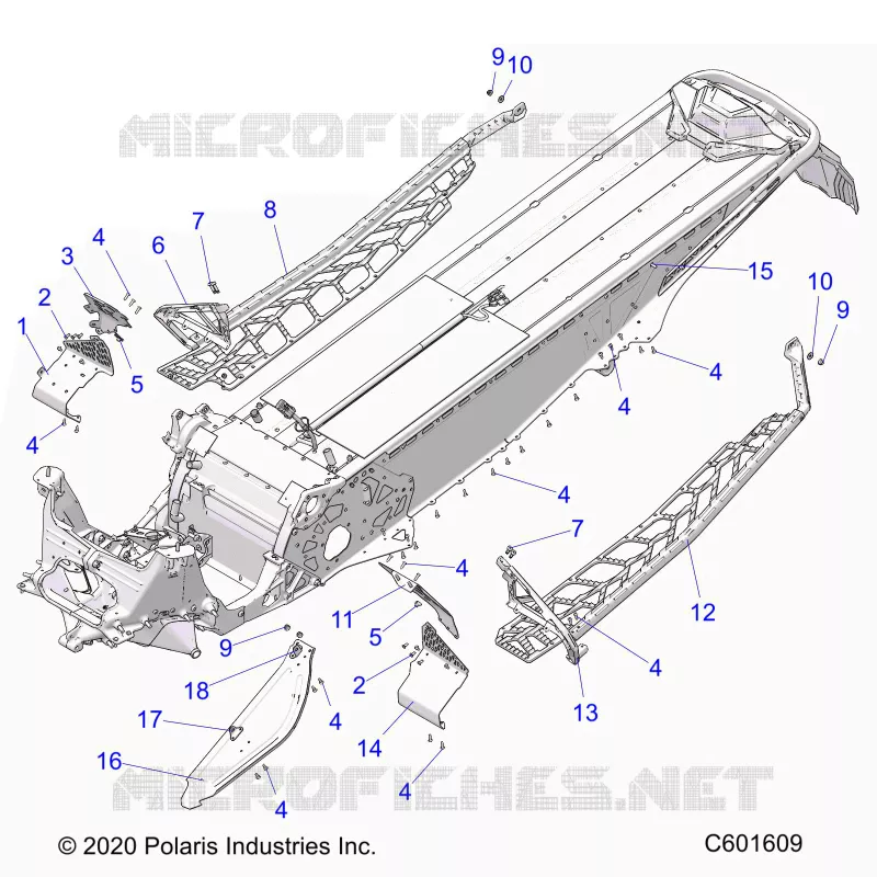 CHASSIS, CLUTCH GUARD, FOOTRESTS, AND RUNNINGBOARDS