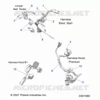 ELEKTRIC, WIRE HARNESS, HOOD, ELEC. START