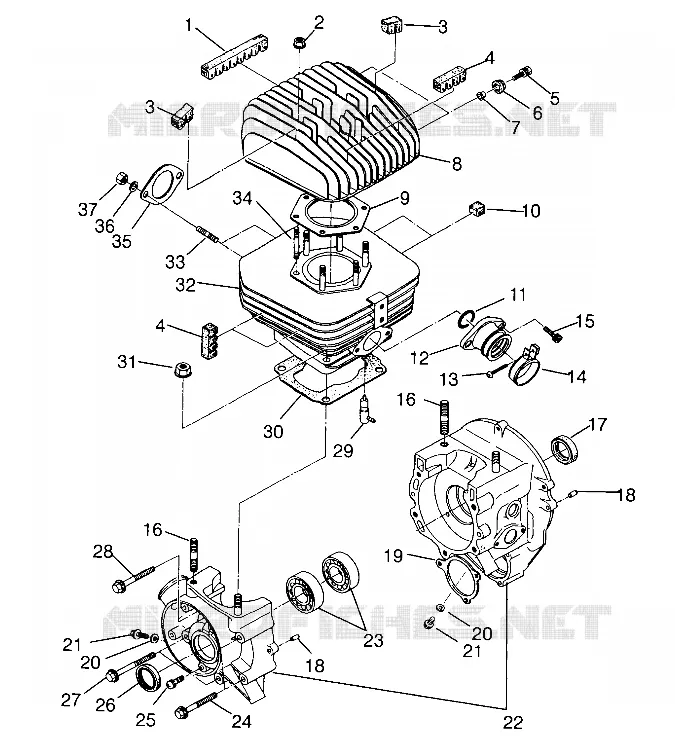 CRANKCASE AND ZYLINDER TRAIL BOSS W958527 (4930323032C008)