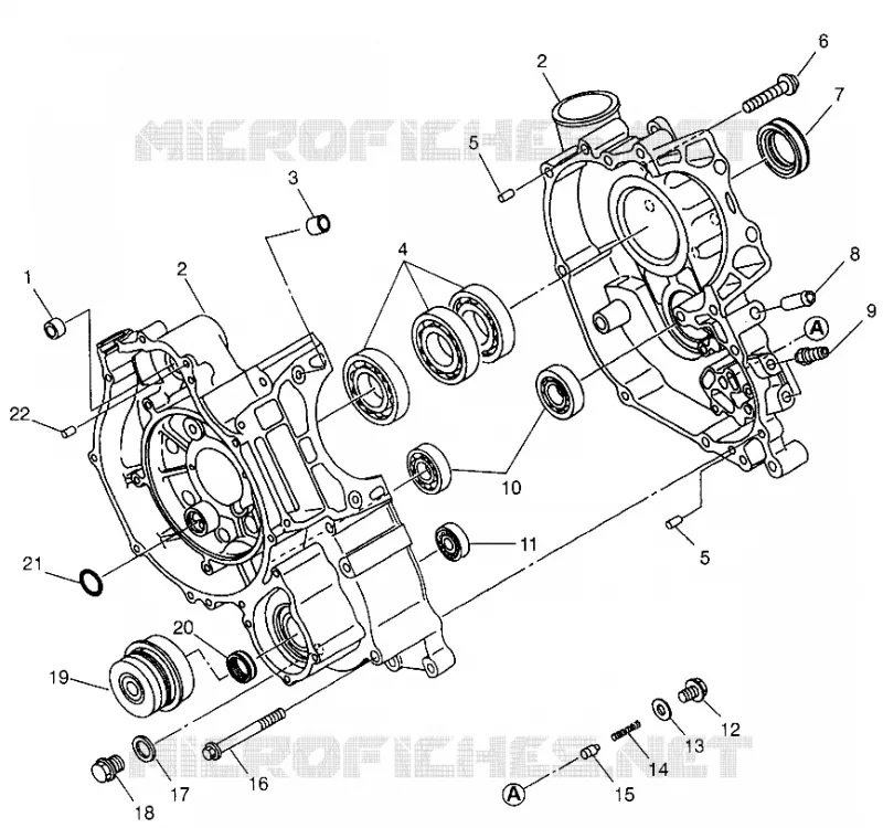 CRANKCASE  XPLORER 500 W97CD50A (4941354135D002)