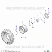 WHEELS, FRONT TIRE AND BRAKE DISC