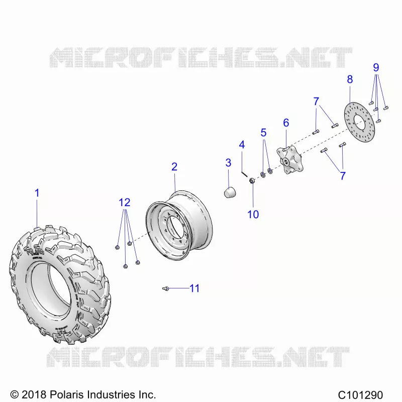 WHEELS, FRONT TIRE AND BRAKE DISC