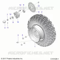 RADS, FRONT TIRE AND BRAKE DISK