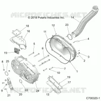DRIVE TRAIN, CLUTCH COVER AND DUCTING