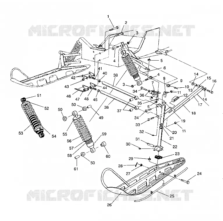 FRONT SUSPENSION AND SKI XLT/0930767,XLT SP/0930667    XLT SKS/0930567 (4923012301011A)