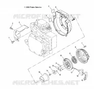 ENGINE, RÃŒCKZUG STARTER AND BLOWER HOUSING
