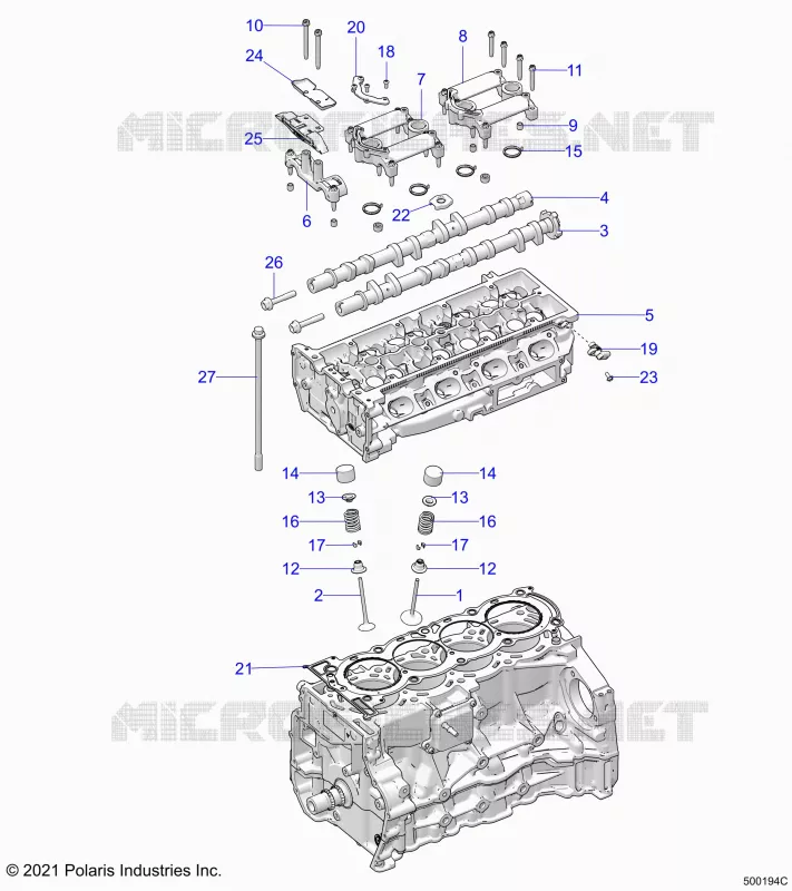 ENGINE, HEAD ASM AND VALVES