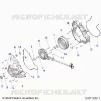 ENGINE, STATOR COVER AND FLYRAD