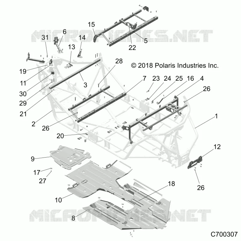 CHASSIS, MAIN FRAME AND SKID PLATE