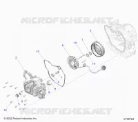 ENGINE, STATOR COVER AND FLYRAD