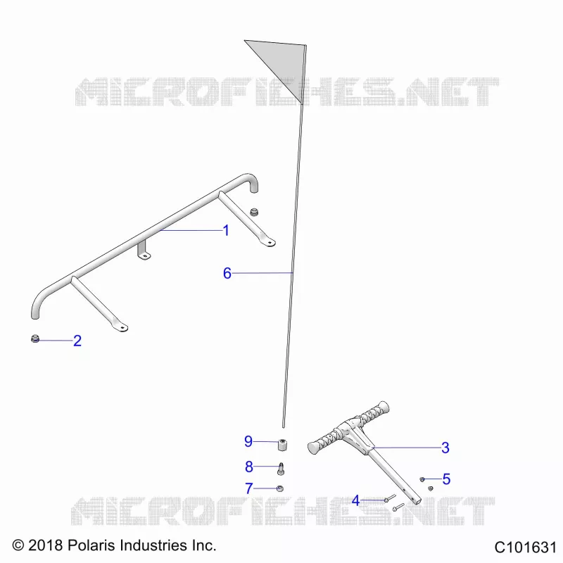 BODY, ACCESSORY BUMPER, FLAG, AND PASS HANDLE