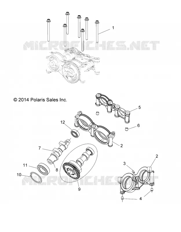 MOTOR, CAMS AND BEARING HOUSING