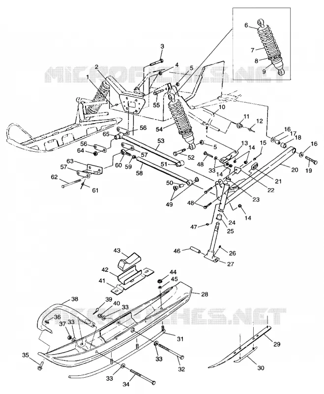 FRONT SUSPENSION AND SKI