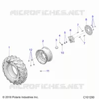 WHEELS, FRONT TIRE AND BRAKE DISC