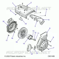 ENGINE, BLOWER HOUSING AND RÃŒCKZUG STARTER