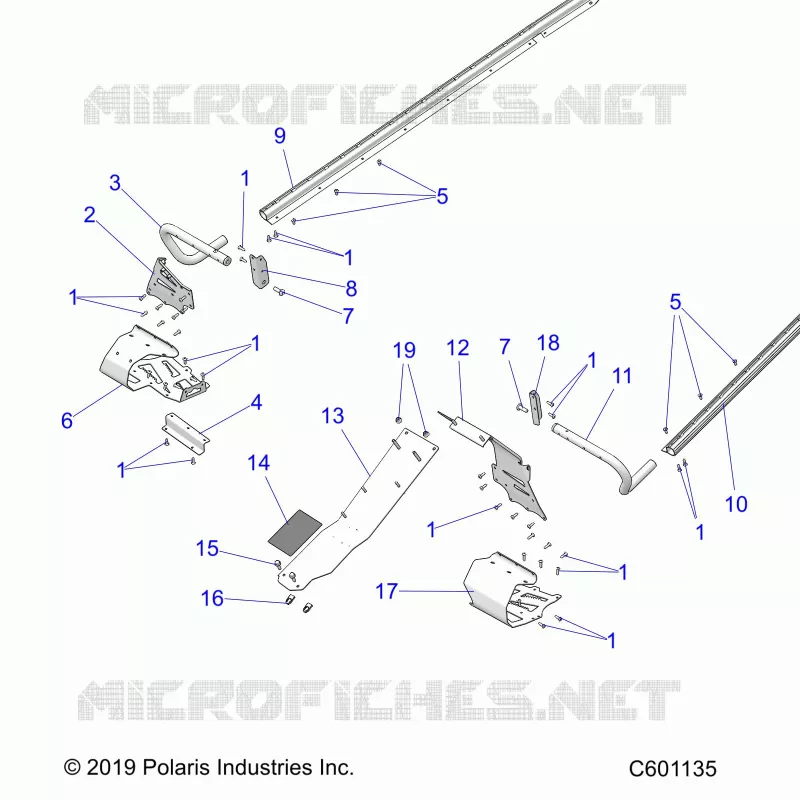 CHASSIS, CLUTCH GUARD, FOOTRESTS, TUNNEL GRIPS