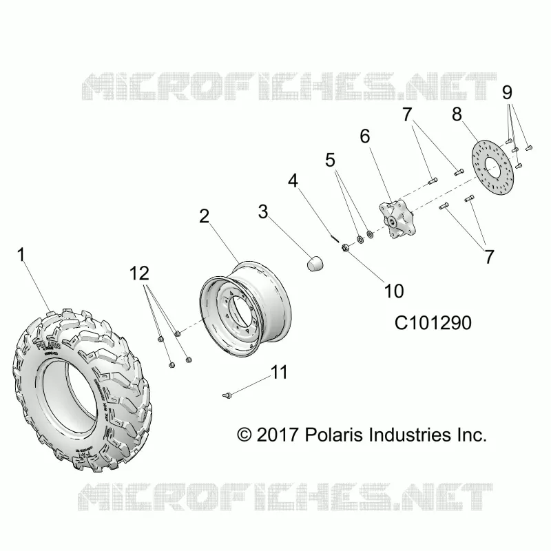 RADS, FRONT TIRE AND BRAKE DISC