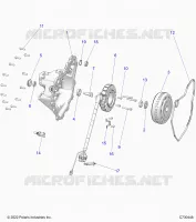 ENGINE, STATOR COVER AND FLYRAD