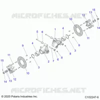 SUSPENSIONDLE HUBS, CARRIER AND BRAKE DISC- A23S6E57F1/FK (C102247-6)