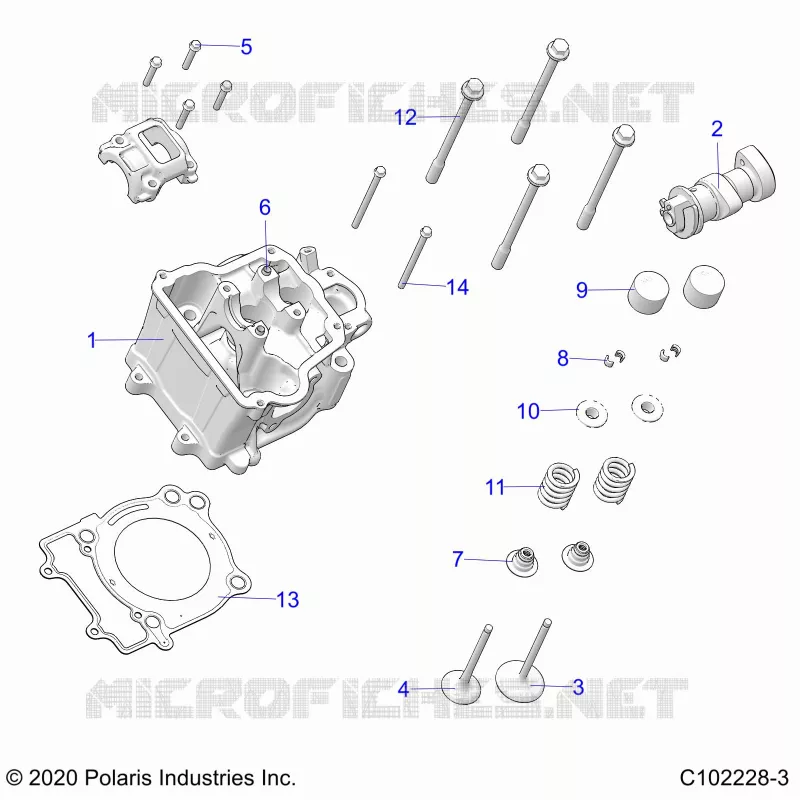 ENGINE, ZYLINDERKOPF, CAM AND VALVES