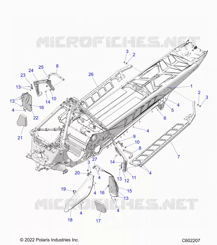 CHASSIS, CLUTCH GUARD, FOOTRESTS, AND RUNNING BOARDS