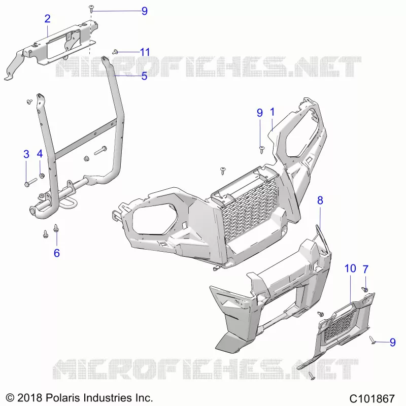 FRONTSTOSSSTANGE AND MOUNTING