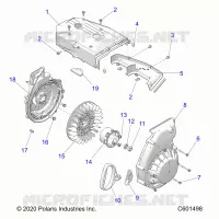 ENGINE, BLOWER HOUSING AND RÃŒCKZUG STARTER