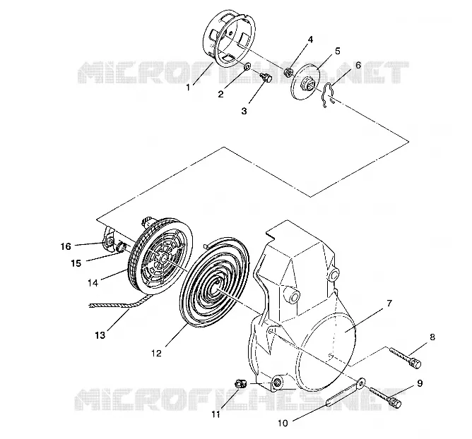 RÜCKZUG ANLASSER ASSEMBLY 500 EFI / 0930674 and  500 EFI SKS / 0930574 (4922962296037A)