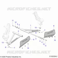 SUSPENSION, A-ARM AND STREBE MOUNTING