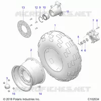 WHEELS, REAR TIRE AND BRAKE DISC