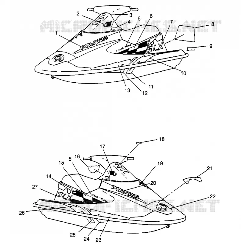 DECALS  SLX 780 B954287 (4933953395A007)