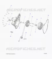 ENGINE, STATOR COVER AND FLYRAD