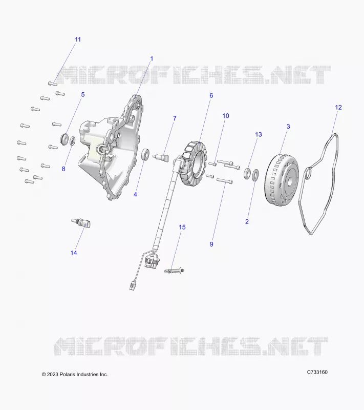 ENGINE, STATOR COVER AND FLYRAD