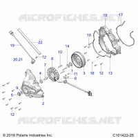 ENGINE, STATOR COVER AND SCHWUNGRAD
