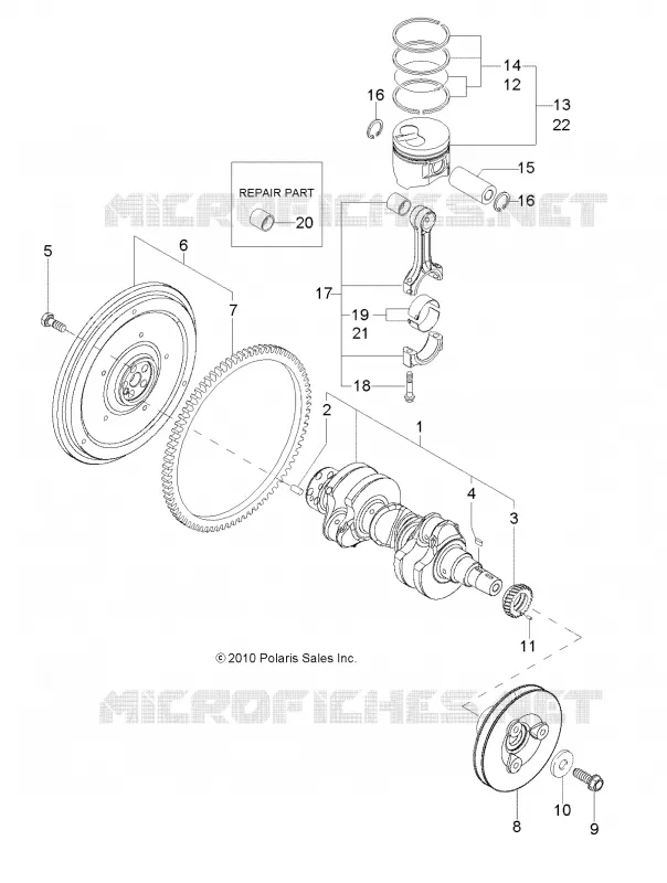 MOTOR, KURBELWELLE AND KOLBEN