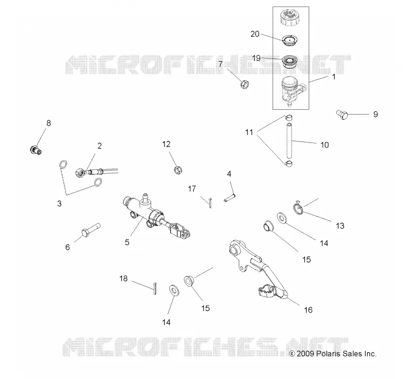 BREMSES, FOOT PEDAL AND MASTER CYLINDER