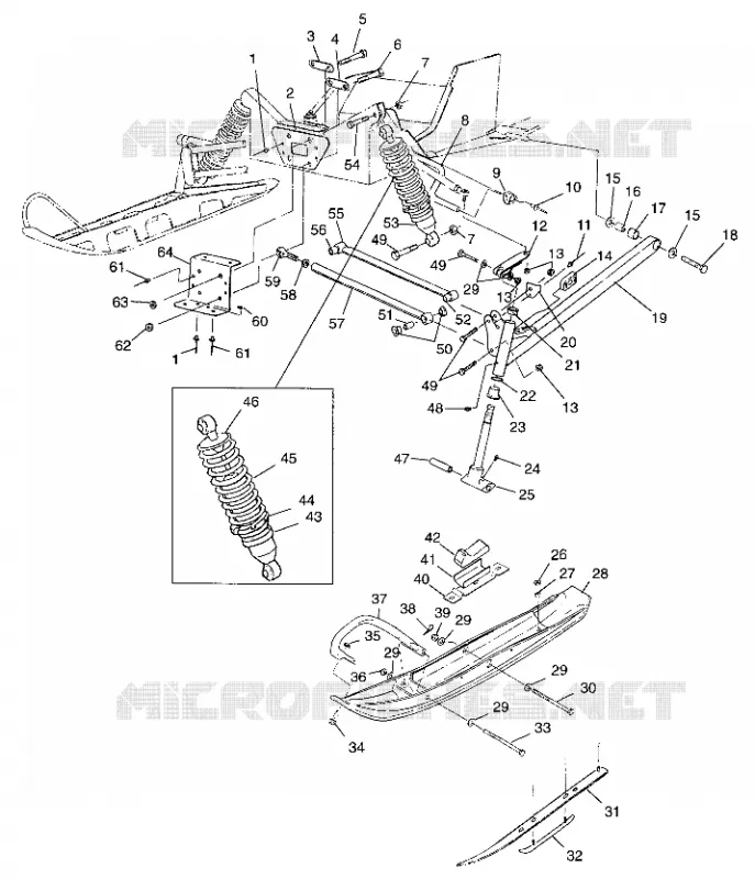 FRONT SUSPENSION AND SKI