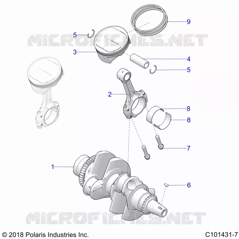 ENGINE, KURBELWELLE AND PISTON