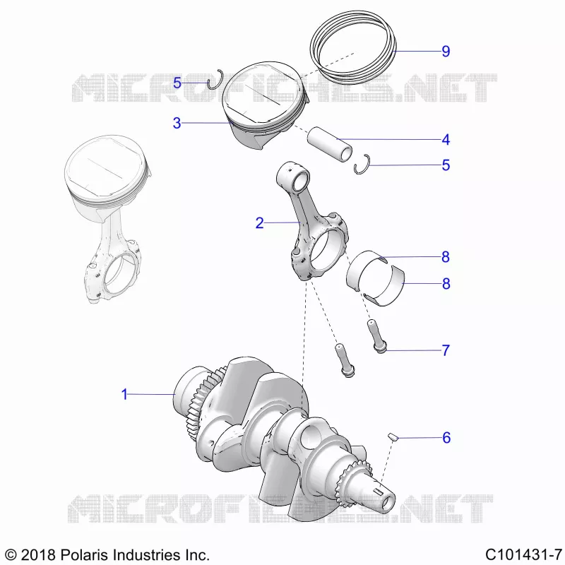 ENGINE, KURBELWELLE AND PISTON