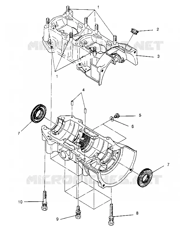 CRANKCASE ASSEMBLY  500 EFI 0952774, EFI SKS 0952574,   EFI SKS PT 0952974, (4929052905C010)