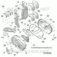 DRIVE TRAIN, CLUTCH COVER AND DUCTING