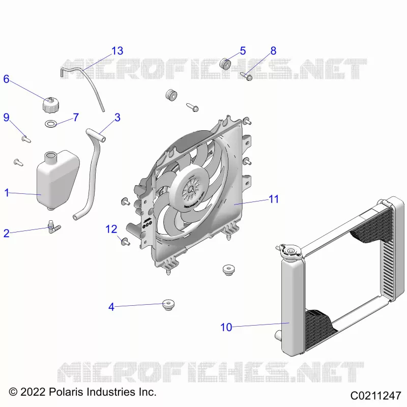 ENGINE, KÃŒHLSYSTEM, RADIATOR, FAN & OVERFLOW BOTTLE