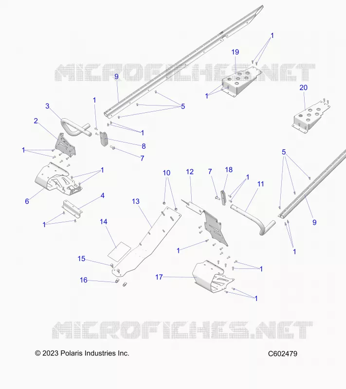 CHASSIS, CLUTCH GUARD, FOOTRESTS, TUNNEL GRIPS