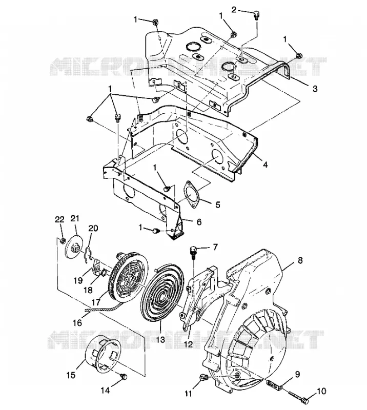 Gebläsegehäuse   RÜCKZUG ANLASSER SUPER SPORT 0980761 (4942874287C012)