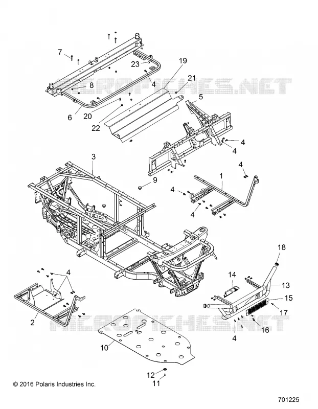 CHASSIS, RAHMEN AND FRONT BUMPER