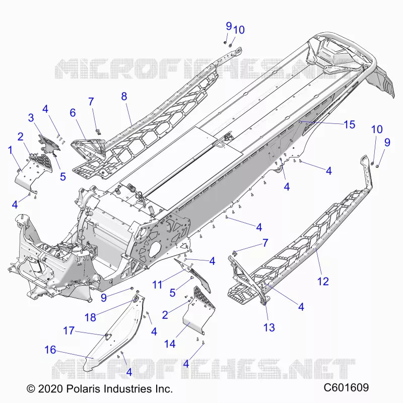 CHASSIS, CLUTCH GUARD, FOOTRESTS, AND RUNNINGBOARDS